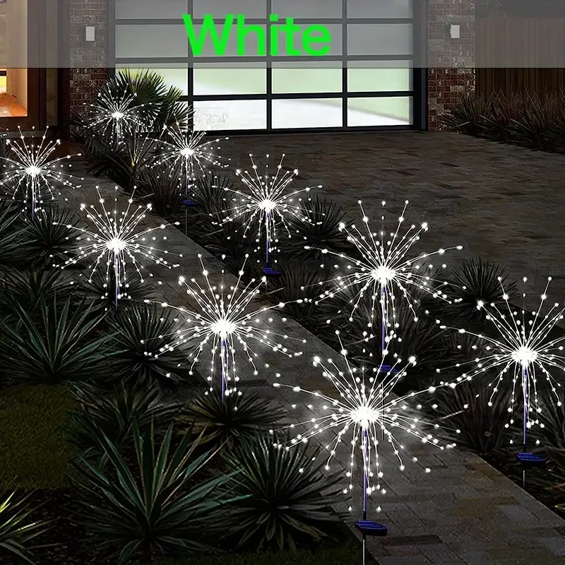 1 Packs Solar Fairy Lights,Waterproof Outdoor Firework Lights,LEDs Garden Flower Light For Garden Christmas Party DIY Decoration