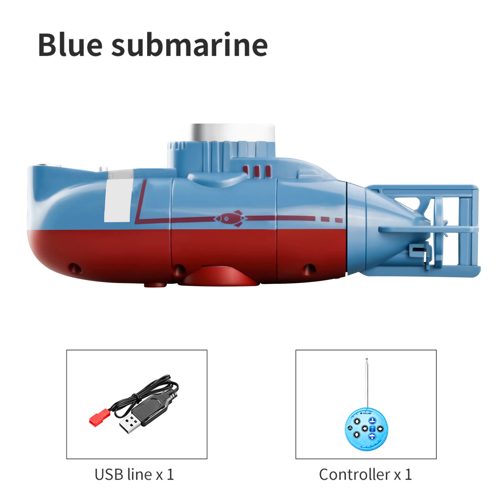 Mini RC Submarine 0.1m/s Speed Remote Control Boat Waterproof Diving Toy Simulation Model for Kids Christmas Gift New Year Gift