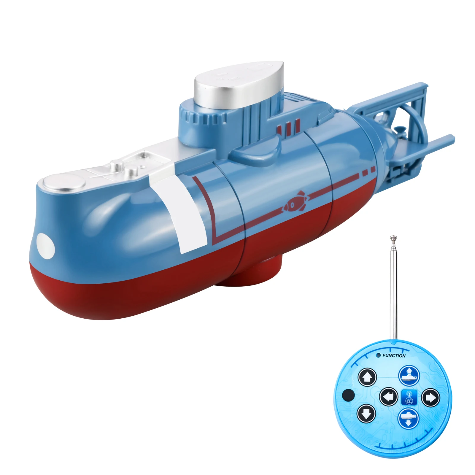 Mini RC Submarine 0.1m/s Speed Remote Control Boat Waterproof Diving Toy Simulation Model for Kids Christmas Gift New Year Gift