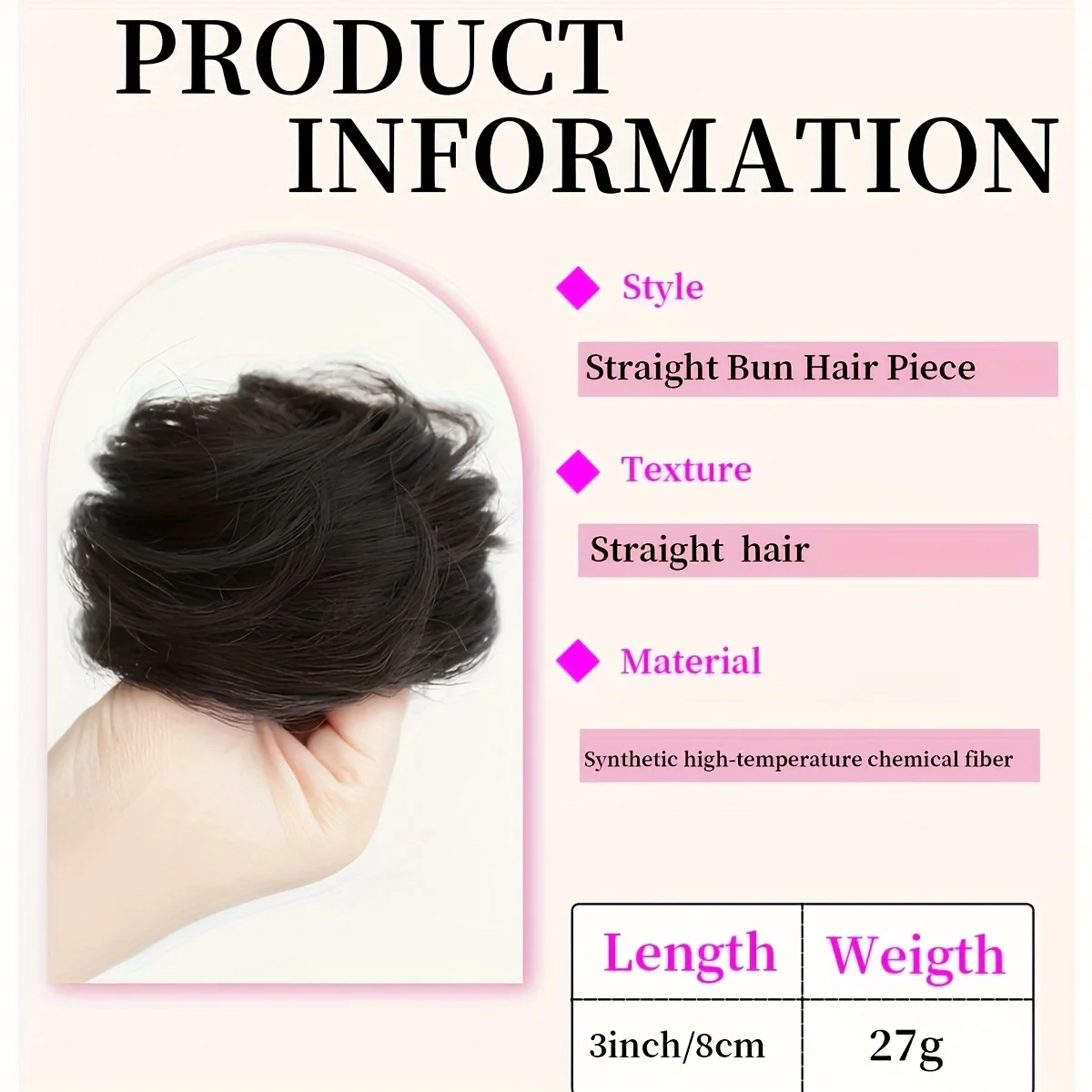 Synthetic Chignon Elastic Rubber Band Fake Hair Bun Clip in on Hair Tail Extension Updo Hair Piece Ponytail For Women Christmas