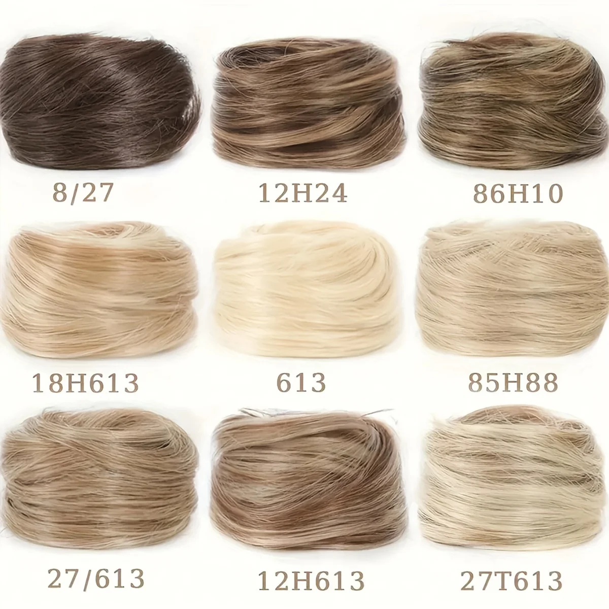 Synthetic Chignon Elastic Rubber Band Fake Hair Bun Clip in on Hair Tail Extension Updo Hair Piece Ponytail For Women Christmas