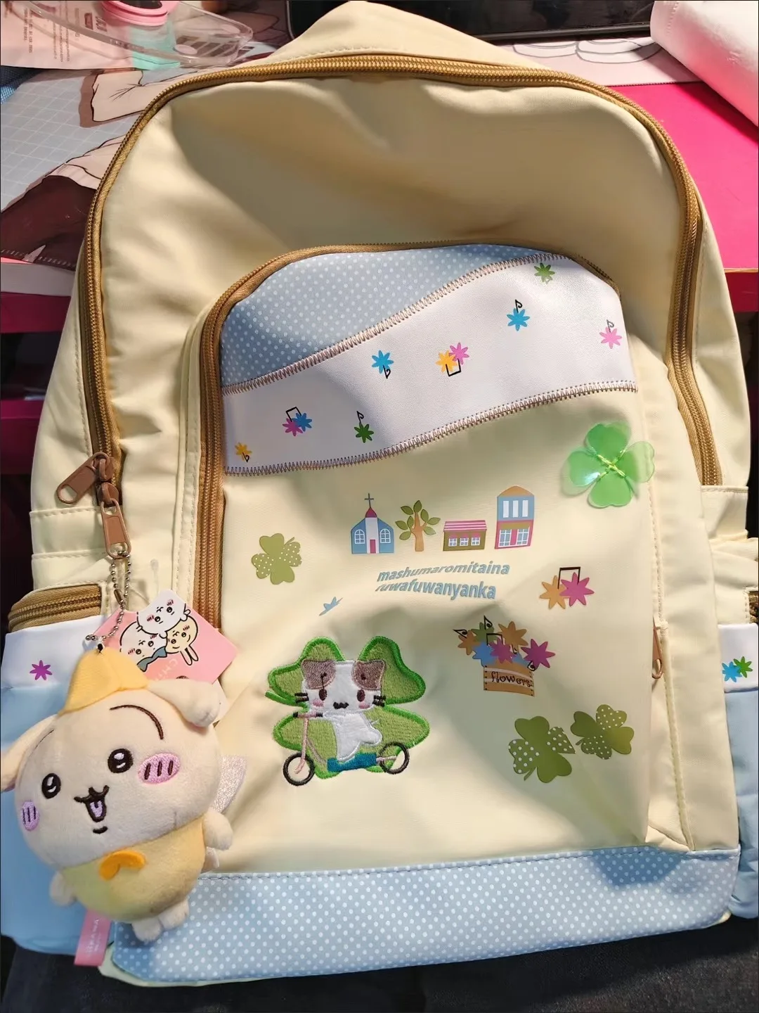 New Kawaii Masyumaro Fluffy Fuwa Nyanko Cat Backpack Bag Anime Cute Schoolbag Pencil Bag Case Children Kids Christmas Gift