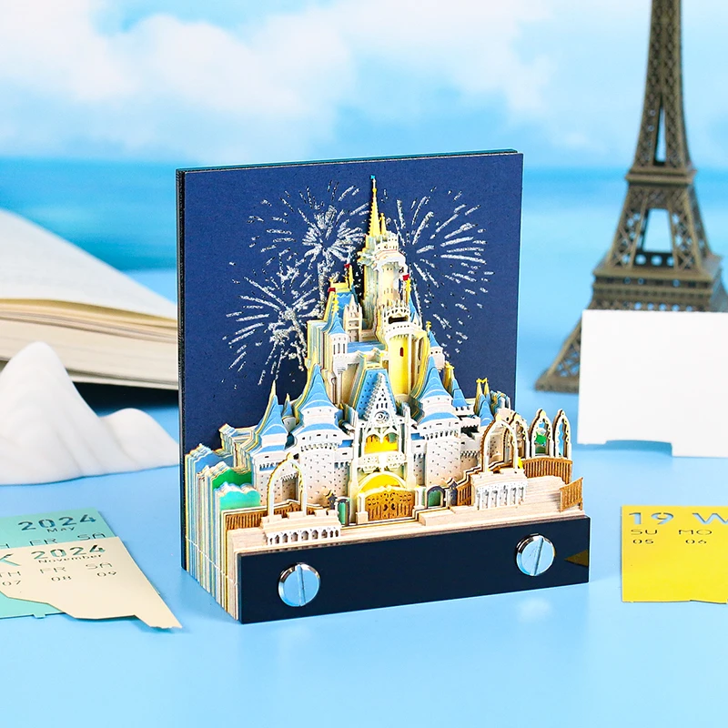 Time Piece Calendar 2027 Desk Calendar With Light 3D Magic Owl Calendar Paper Carving Art Memo Pad Notepad Gift for Christmas