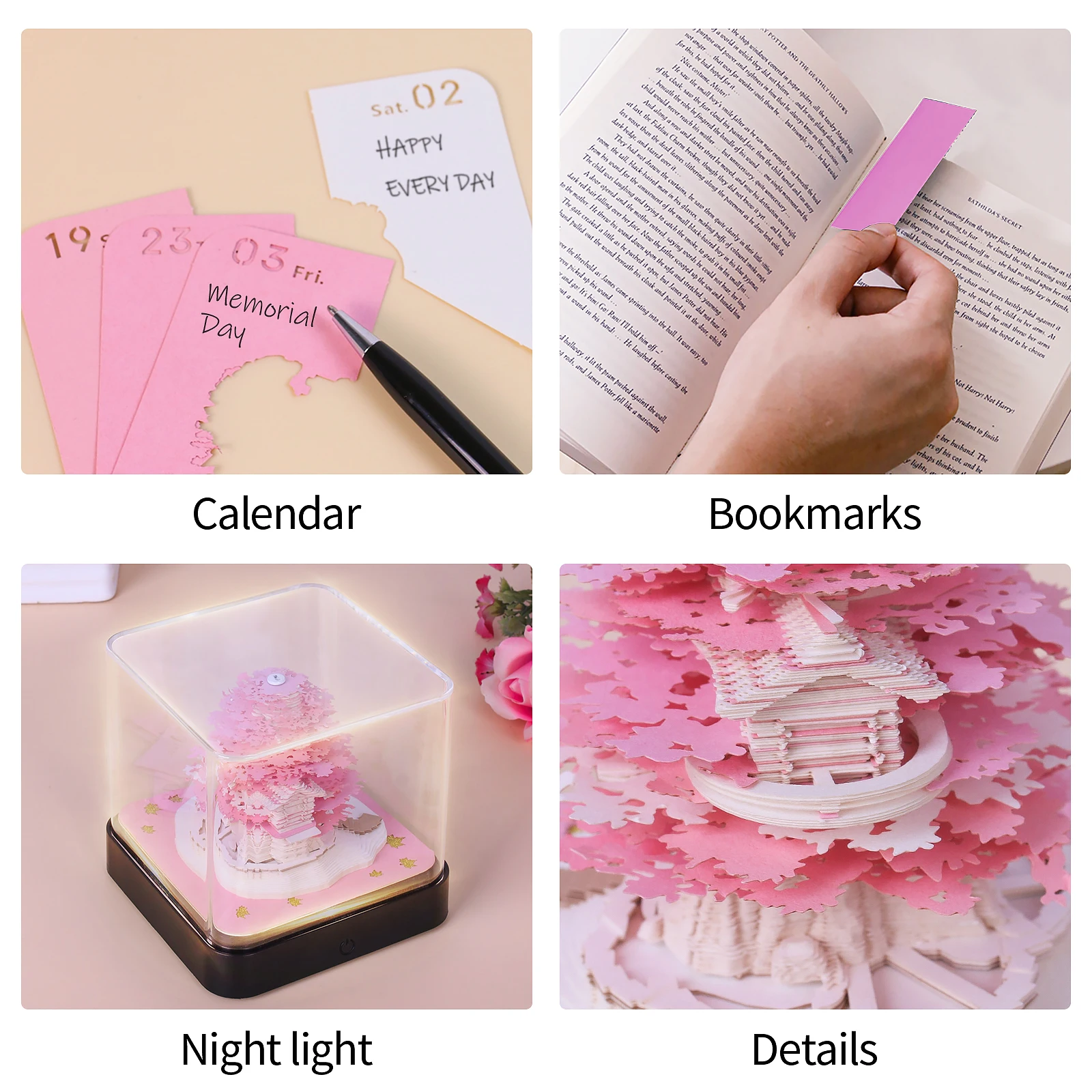 Time Piece Calendar 2027 Desk Calendar With Light 3D Magic Owl Calendar Paper Carving Art Memo Pad Notepad Gift for Christmas