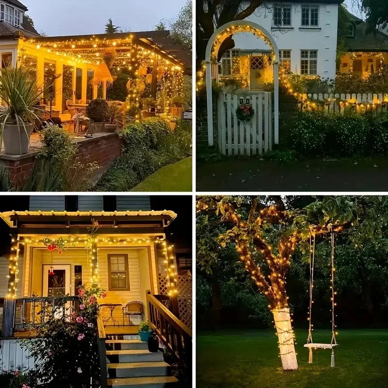 5M-32M LED Solar String Lights 300LED 8 Modes Solar Powered Xmas Outdoor Lights Waterproof Starry Christmas Fairy Lights