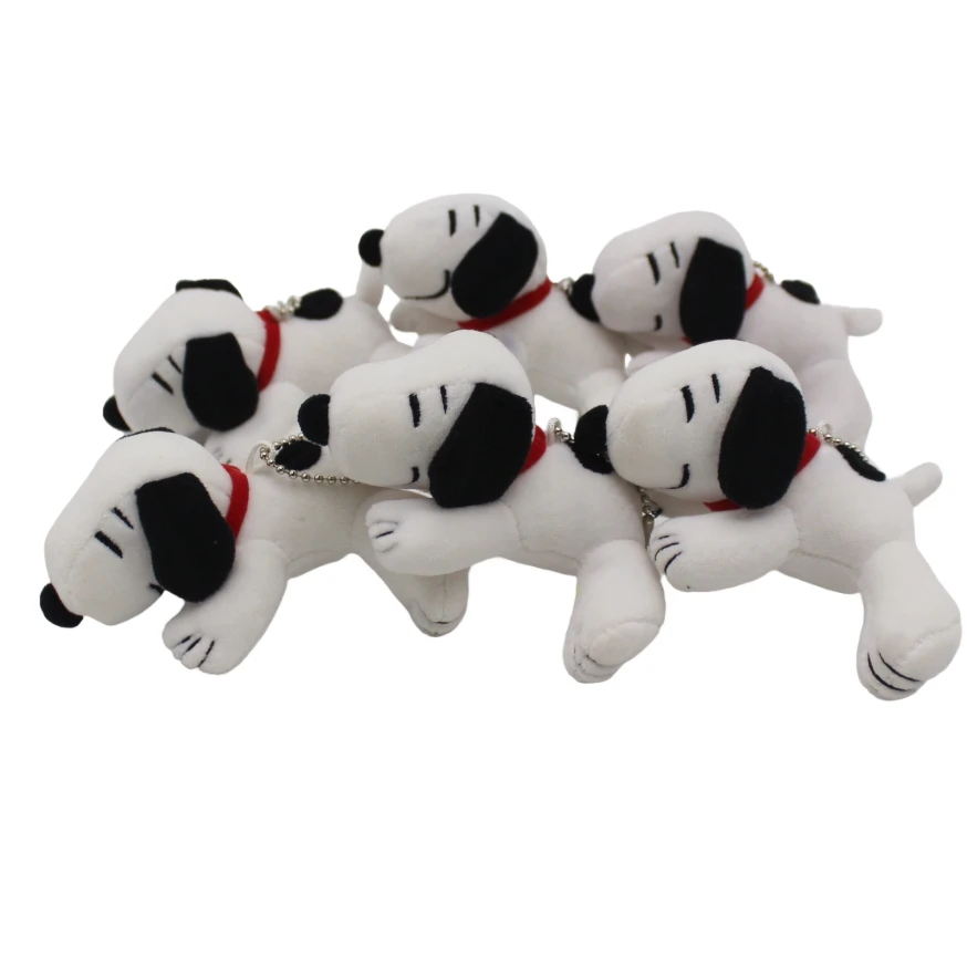 6 Piece 10cm Peanuts Snoopy Plush Soft Pendant Toys Christmas Snoopy Toys Wholesale Snoopy Toys