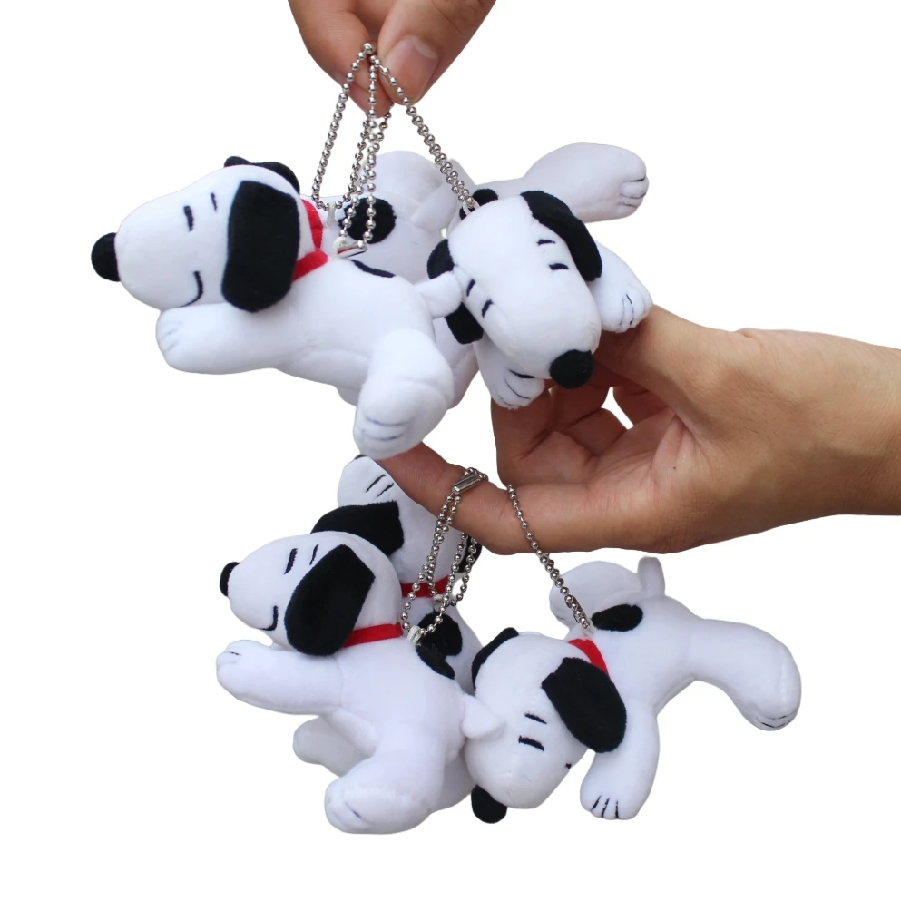 6 Piece 10cm Peanuts Snoopy Plush Soft Pendant Toys Christmas Snoopy Toys Wholesale Snoopy Toys