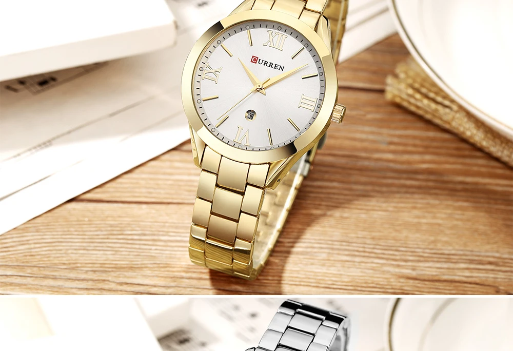 CURREN Ladies Watch For Women Fashion Retro Female Waterproof Watch Steel Quartz Watch For Women Christmas Relógio Feminino 9007