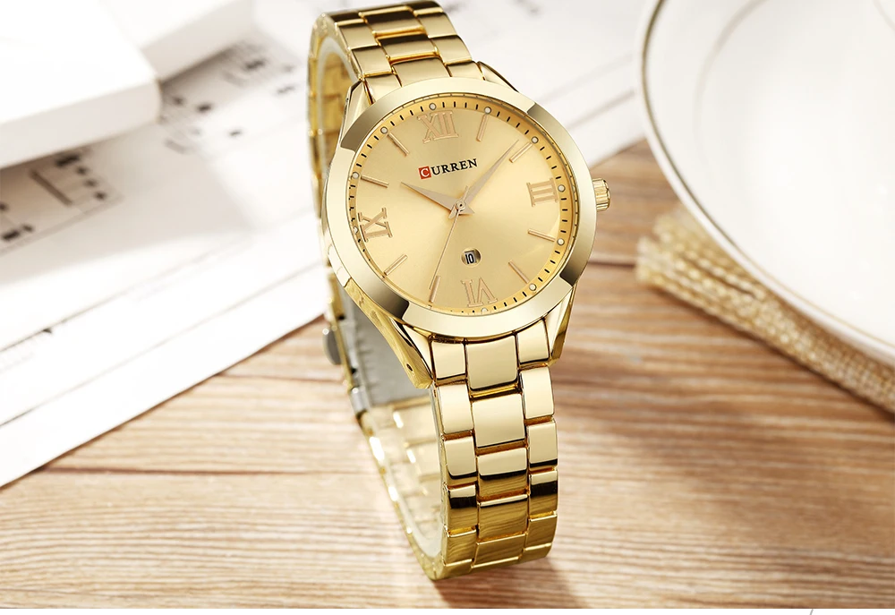 CURREN Ladies Watch For Women Fashion Retro Female Waterproof Watch Steel Quartz Watch For Women Christmas Relógio Feminino 9007