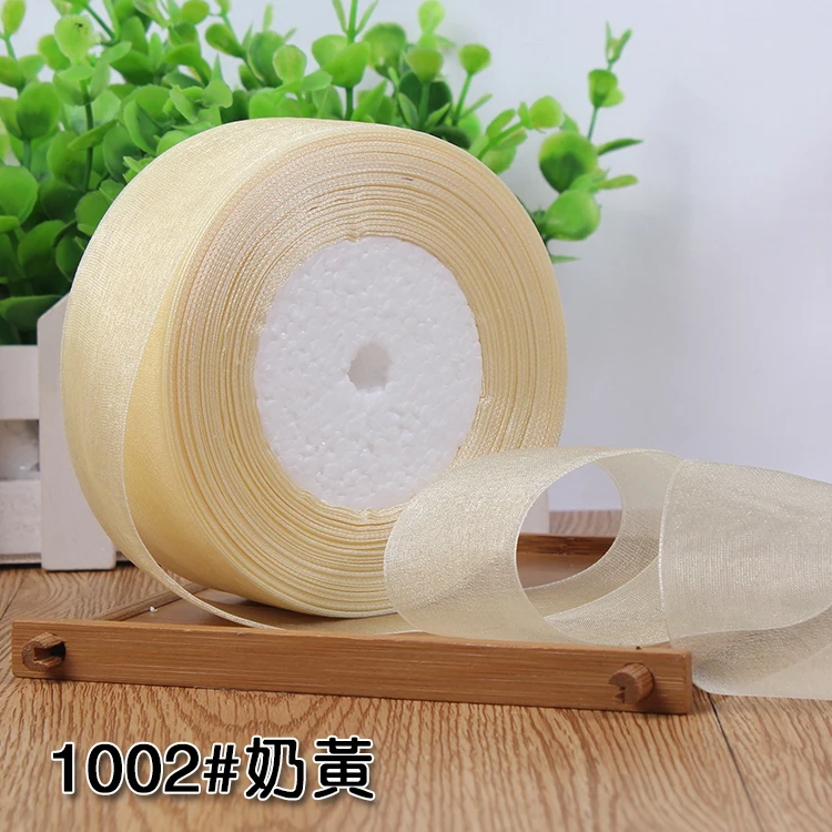 45meter/roll 12/15/20/25/40mm Organza Ribbons Wedding Christmas Birthday Party Decoration Handmade DIY Gift Wrapping Ribbons