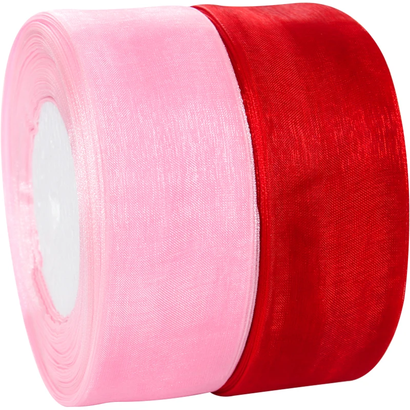 45meter/roll 12/15/20/25/40mm Organza Ribbons Wedding Christmas Birthday Party Decoration Handmade DIY Gift Wrapping Ribbons