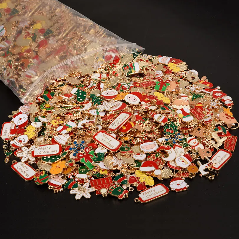Random Mixed Christmas Pendant/Charms For Jewelry Making Bulk Xmas Charm Natale DIY Small Gifts Accessories Breloque Bijoux Noël