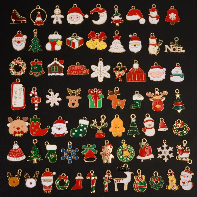 Random Mixed Christmas Pendant/Charms For Jewelry Making Bulk Xmas Charm Natale DIY Small Gifts Accessories Breloque Bijoux Noël
