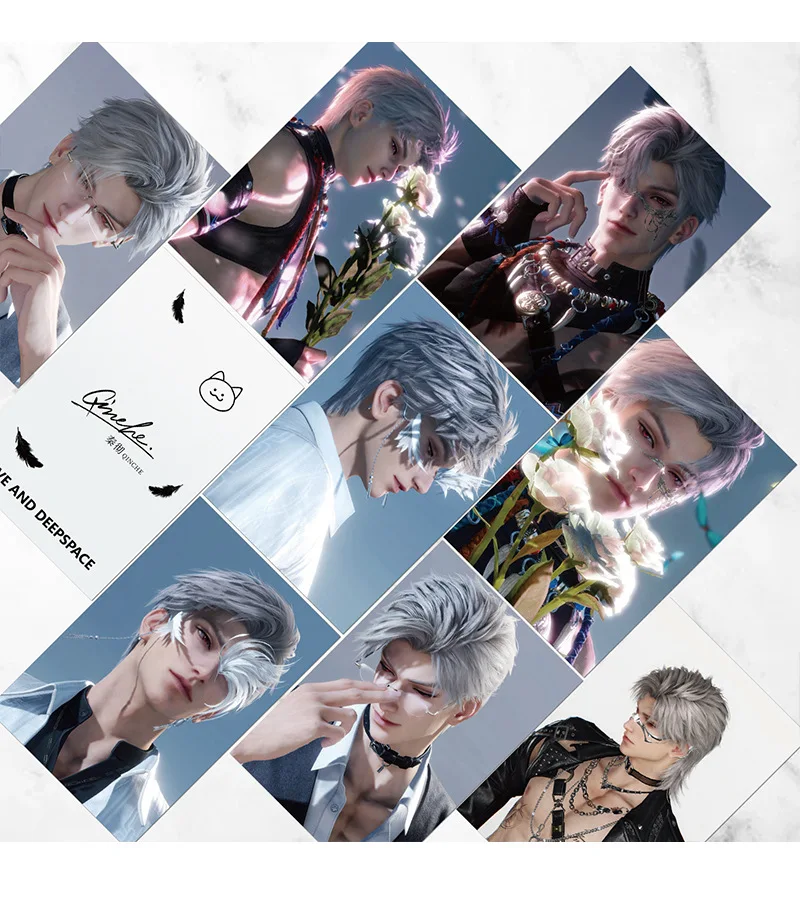 55Pcs/Set Game Love And Deepspace Laser Lomo Card Sylus Zayne Rafayel Xavier Caleb Game Characters Photo Cards Christmas Gift