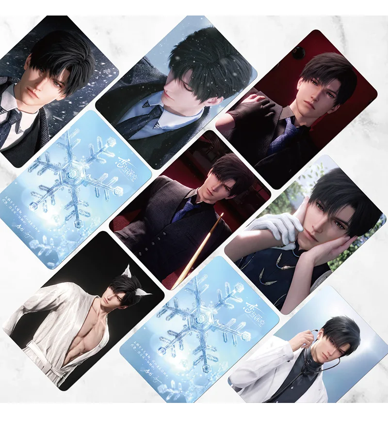55Pcs/Set Game Love And Deepspace Laser Lomo Card Sylus Zayne Rafayel Xavier Caleb Game Characters Photo Cards Christmas Gift