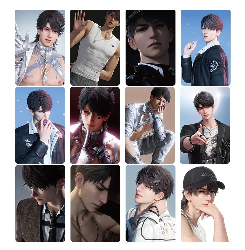 55Pcs/Set Game Love And Deepspace Laser Lomo Card Sylus Zayne Rafayel Xavier Caleb Game Characters Photo Cards Christmas Gift