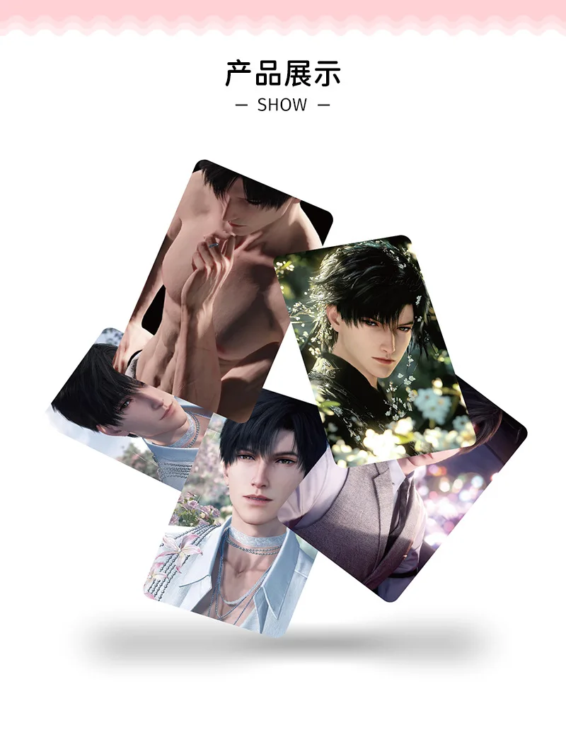 55Pcs/Set Game Love And Deepspace Laser Lomo Card Sylus Zayne Rafayel Xavier Caleb Game Characters Photo Cards Christmas Gift