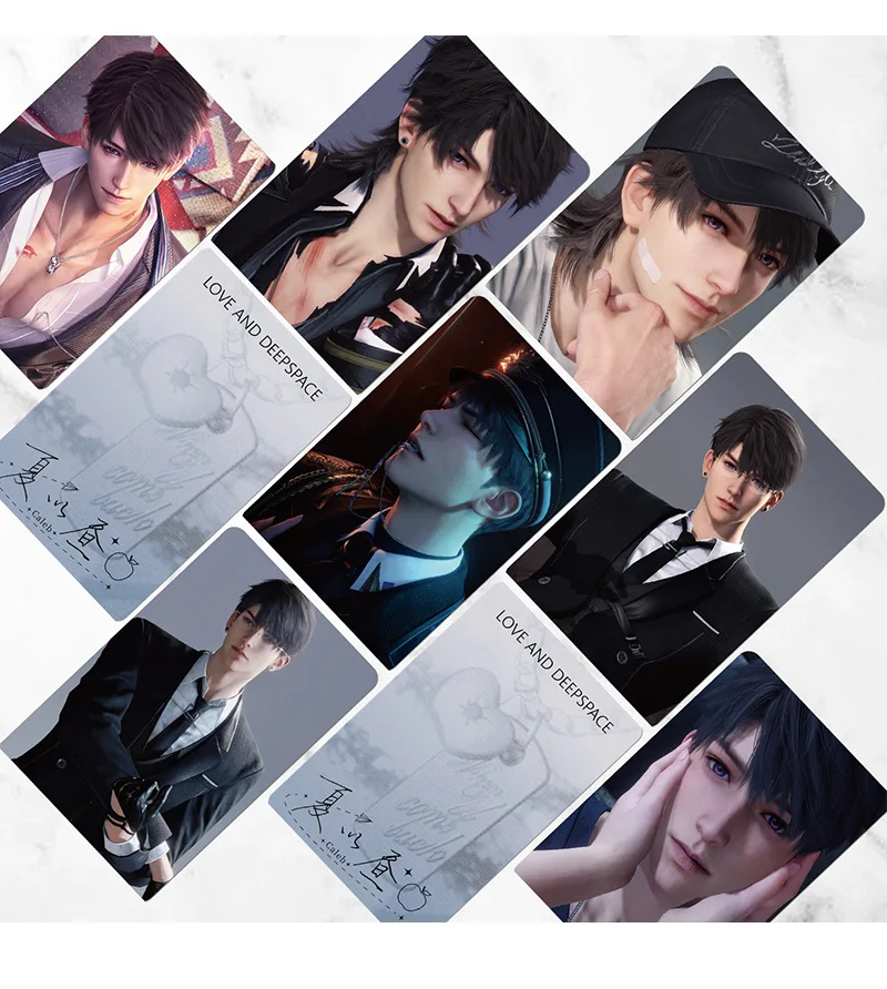 55Pcs/Set Game Love And Deepspace Laser Lomo Card Sylus Zayne Rafayel Xavier Caleb Game Characters Photo Cards Christmas Gift