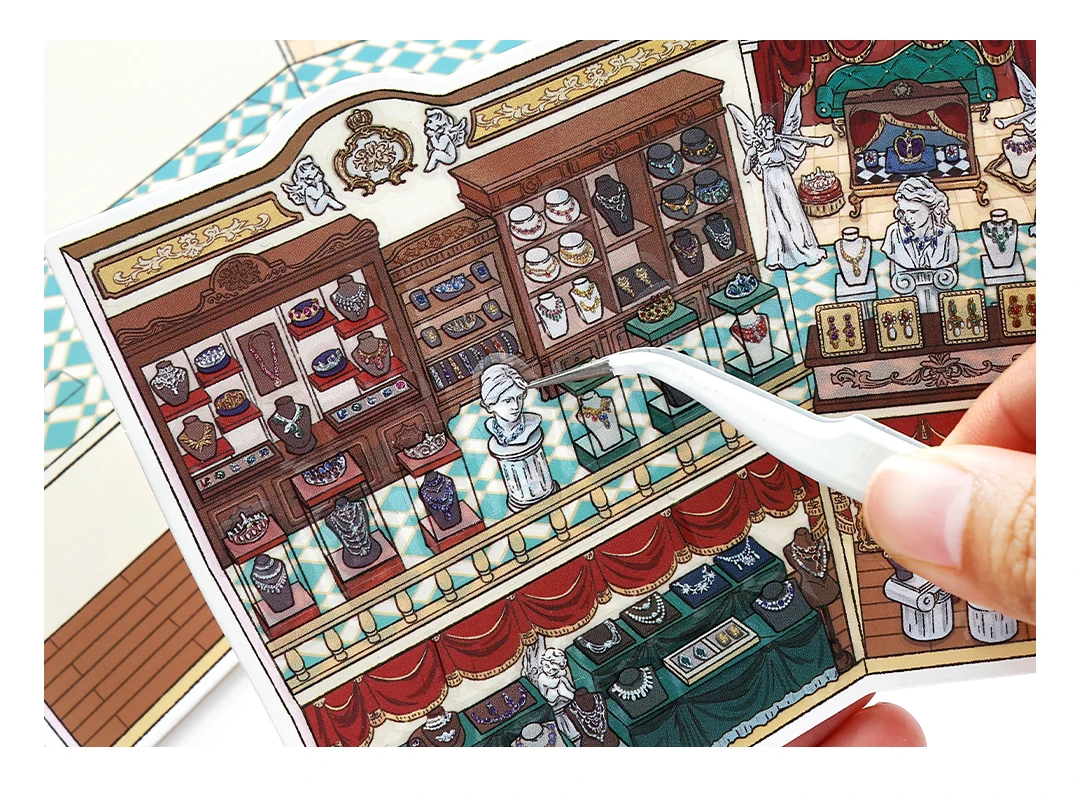 Kawaii Dinosaur Museum 3D Ancient Egypt Exhibition Landscape Sticker DIY Pocket Cabin Scene Christmas gifts 
