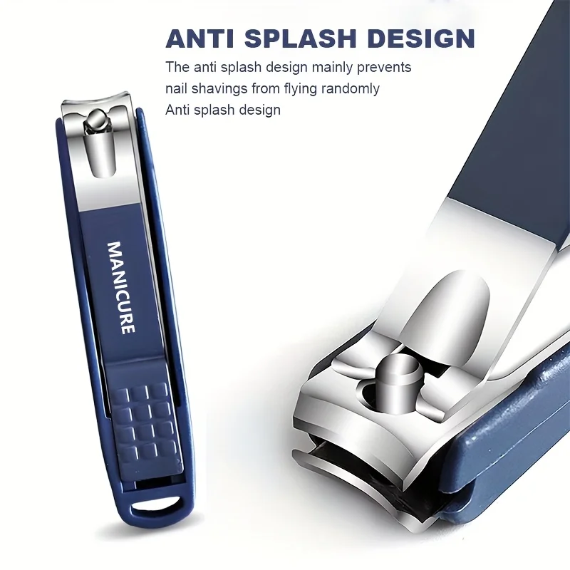 Stainless Steel Nail Clippers Manicure Tools Large Opening Nail Trimmer Anti Splash Design Sharp Edge Christmas Gift