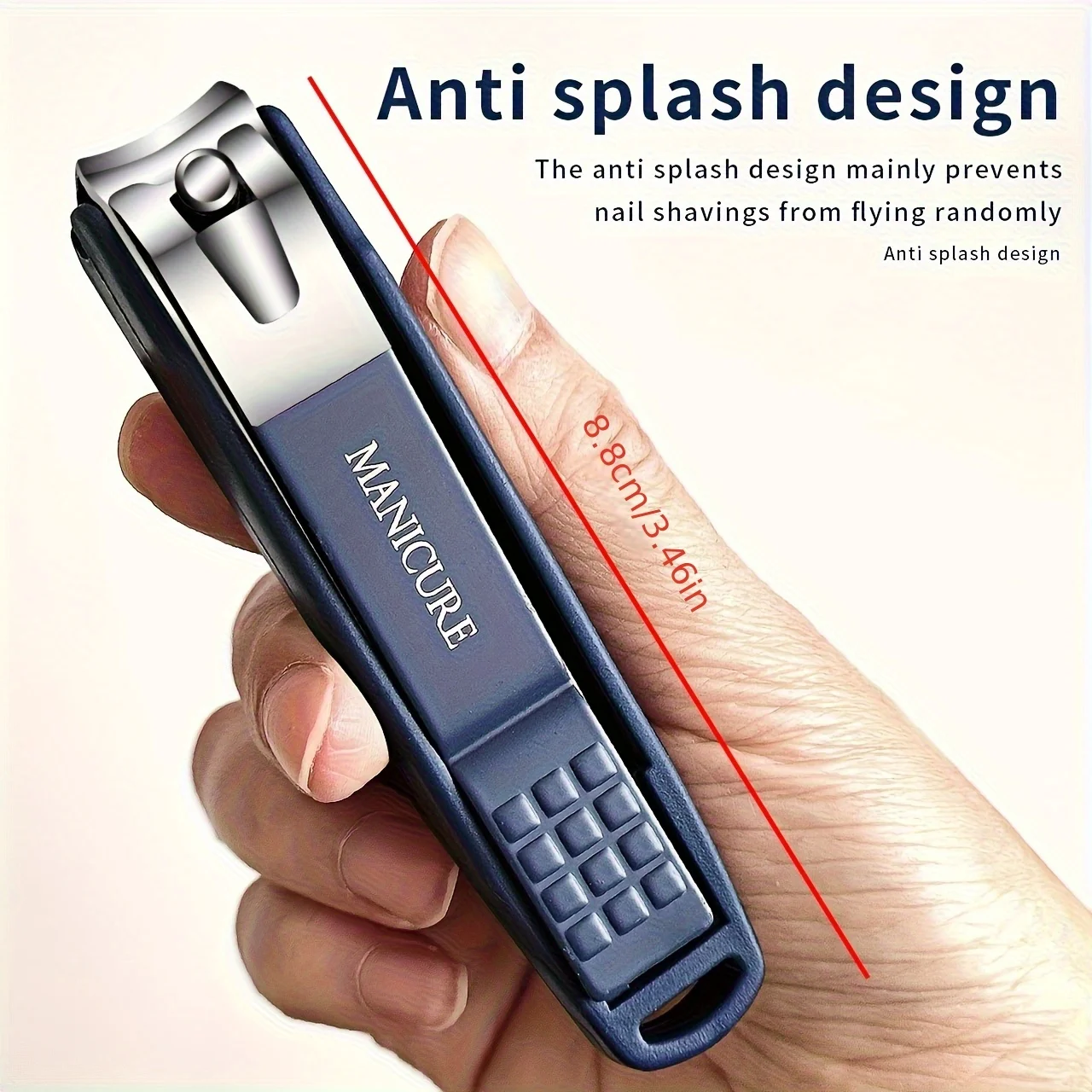 Stainless Steel Nail Clippers Manicure Tools Large Opening Nail Trimmer Anti Splash Design Sharp Edge Christmas Gift