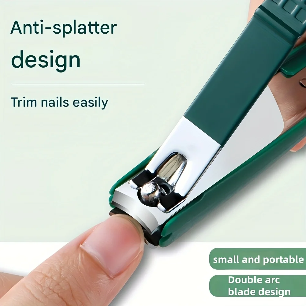 Stainless Steel Nail Clippers Manicure Tools Large Opening Nail Trimmer Anti Splash Design Sharp Edge Christmas Gift