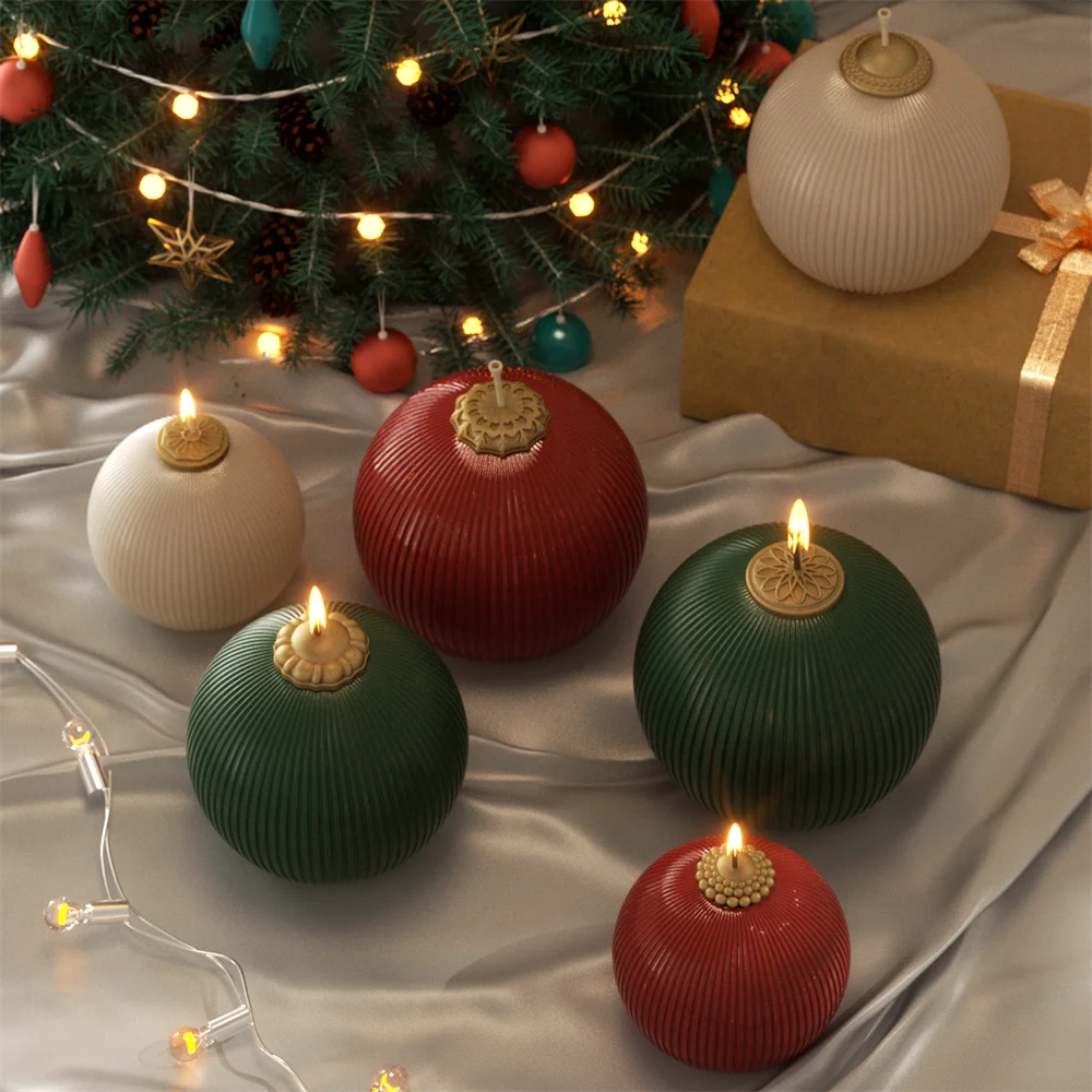 Nicole Christmas Baubles of Joy Candle Mold Christmas Silicone Mould DIY Handmade Xmas Home Decoration