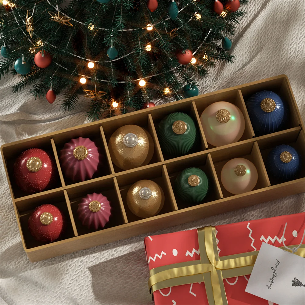 Nicole Christmas Baubles of Joy Candle Mold Christmas Silicone Mould DIY Handmade Xmas Home Decoration