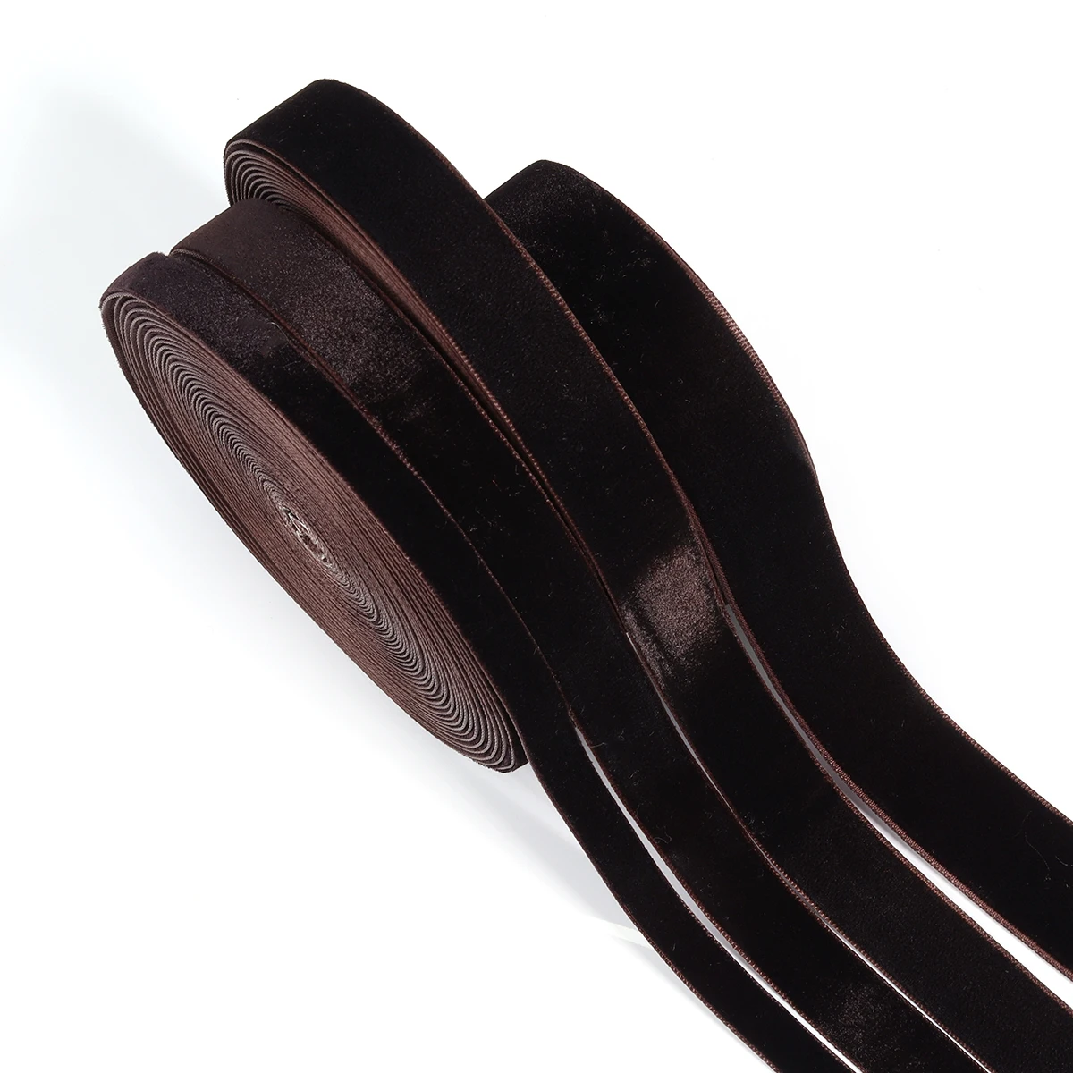 5-10yards/roll Velvet Ribbons Deep Brown Color Single Face Flocking Webbing For DIY Christmas Crafts Party Wrapping Decoration