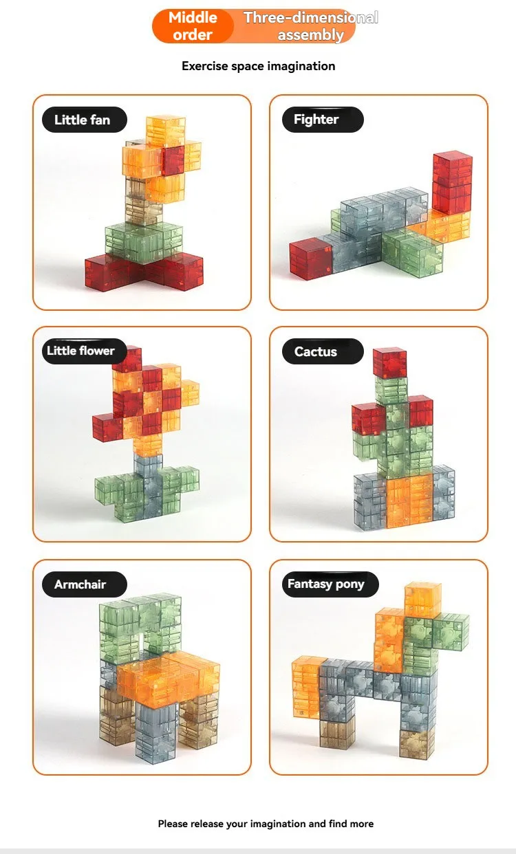 New Popular Transparent Magnetic Blocks-Build Magnet World Set for child, Sensory Construction Toys Christmas Gifts For Child