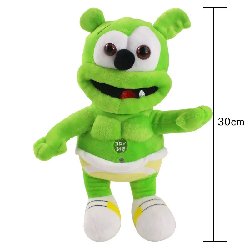 Singing Gummy Bear Plush Toys Music Voice Gummy Stuffed Dolls Peluche Sounding Bear Plushie Toys Christmas Baby Toy for Kid 30CM