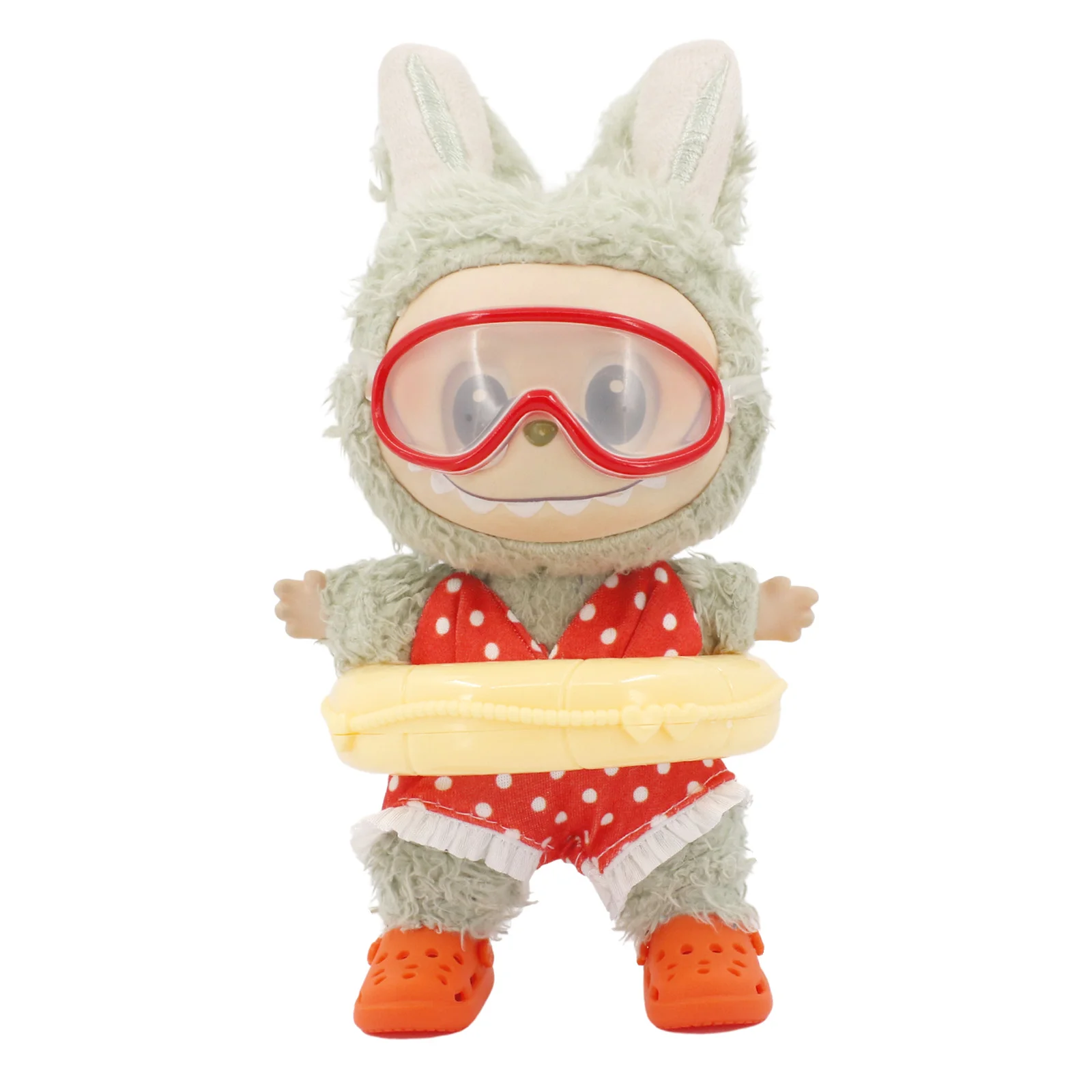 Doll Shoes Bikini Beach Slippers For labubu Clothes 17cm Plush Doll Accessories Girl's Toys Birthday And Christmas Gifts