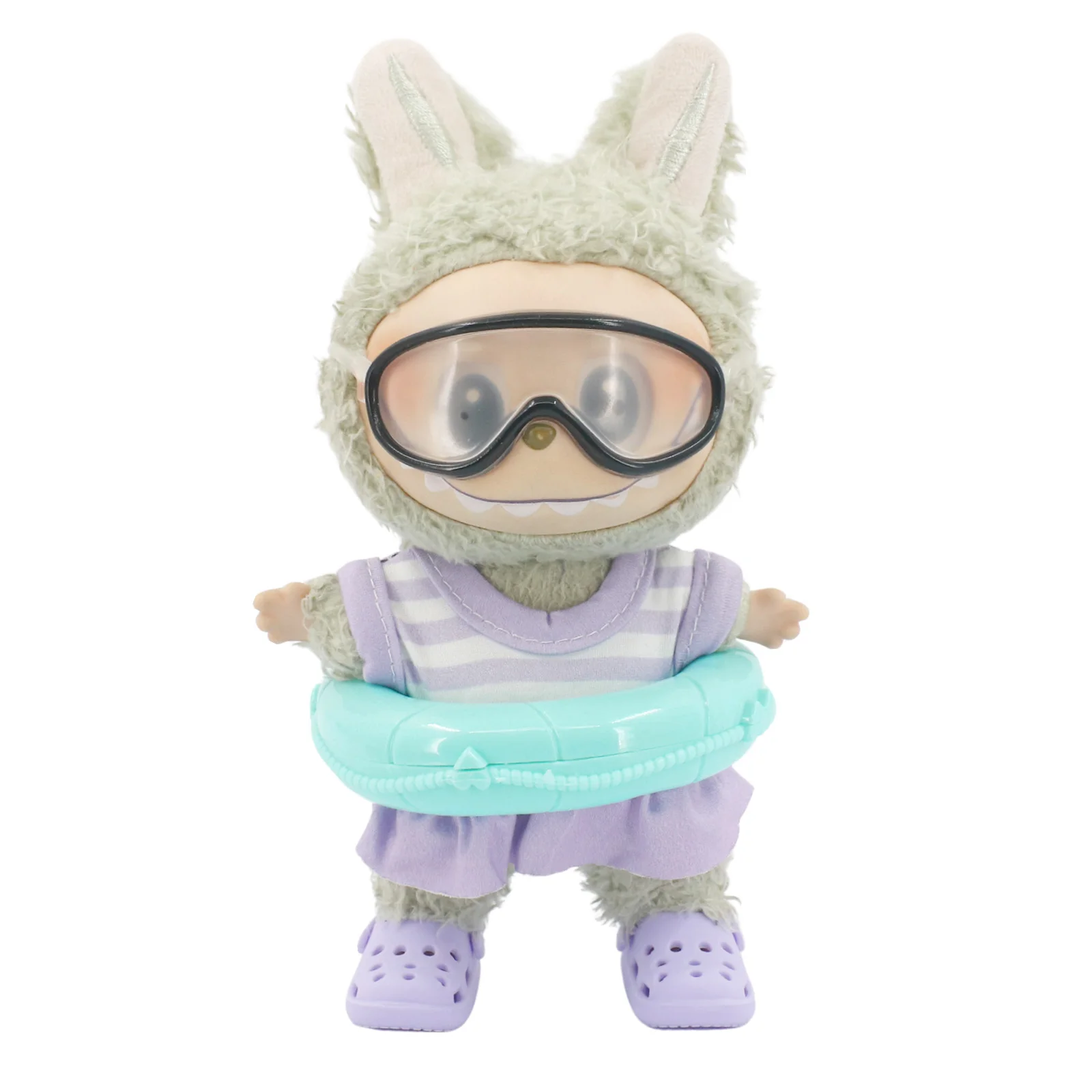 Doll Shoes Bikini Beach Slippers For labubu Clothes 17cm Plush Doll Accessories Girl's Toys Birthday And Christmas Gifts