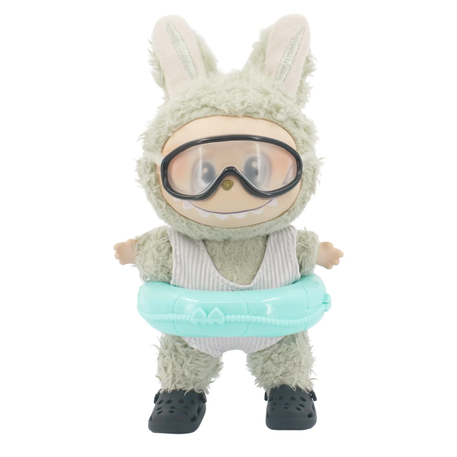 Doll Shoes Bikini Beach Slippers For labubu Clothes 17cm Plush Doll Accessories Girl's Toys Birthday And Christmas Gifts