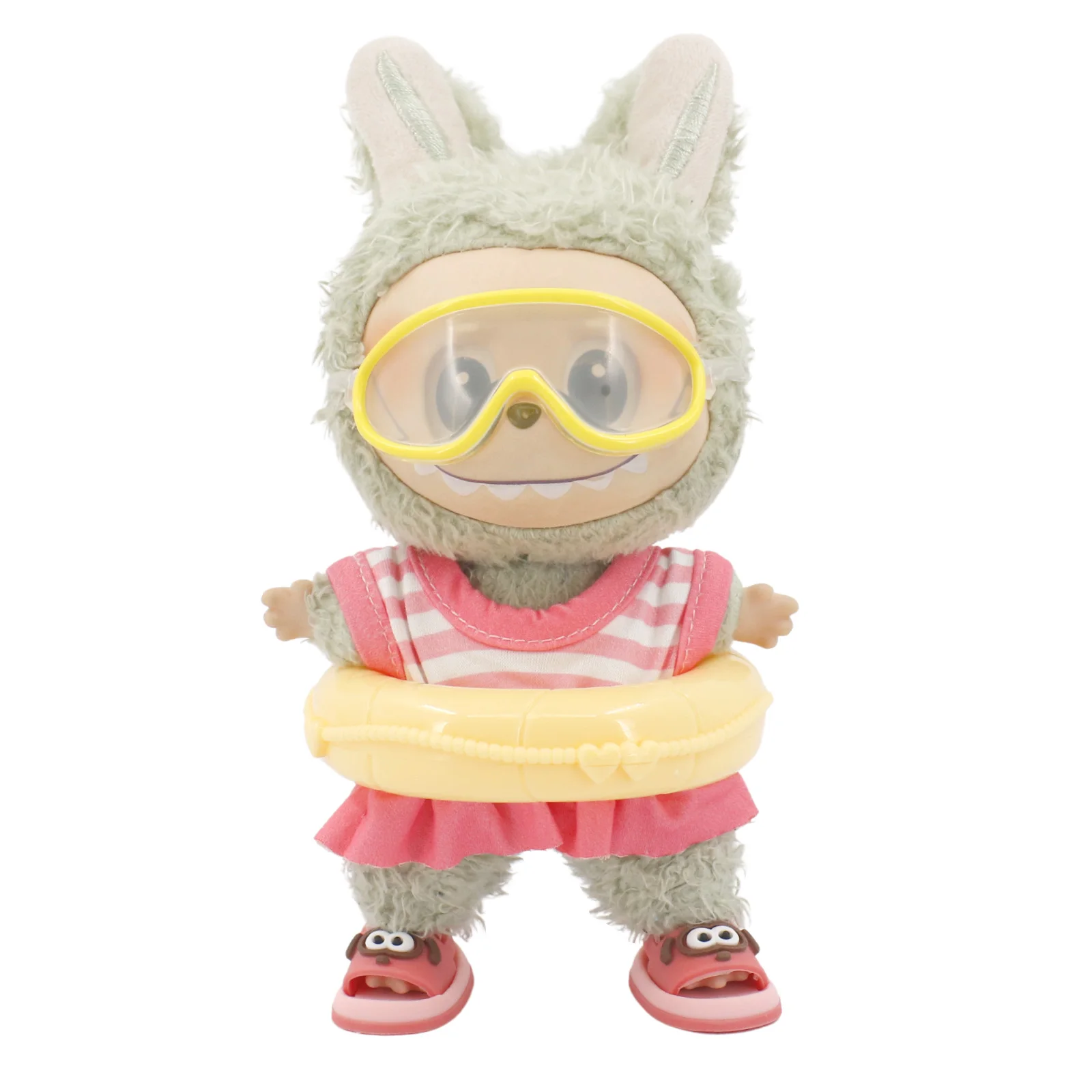 Doll Shoes Bikini Beach Slippers For labubu Clothes 17cm Plush Doll Accessories Girl's Toys Birthday And Christmas Gifts