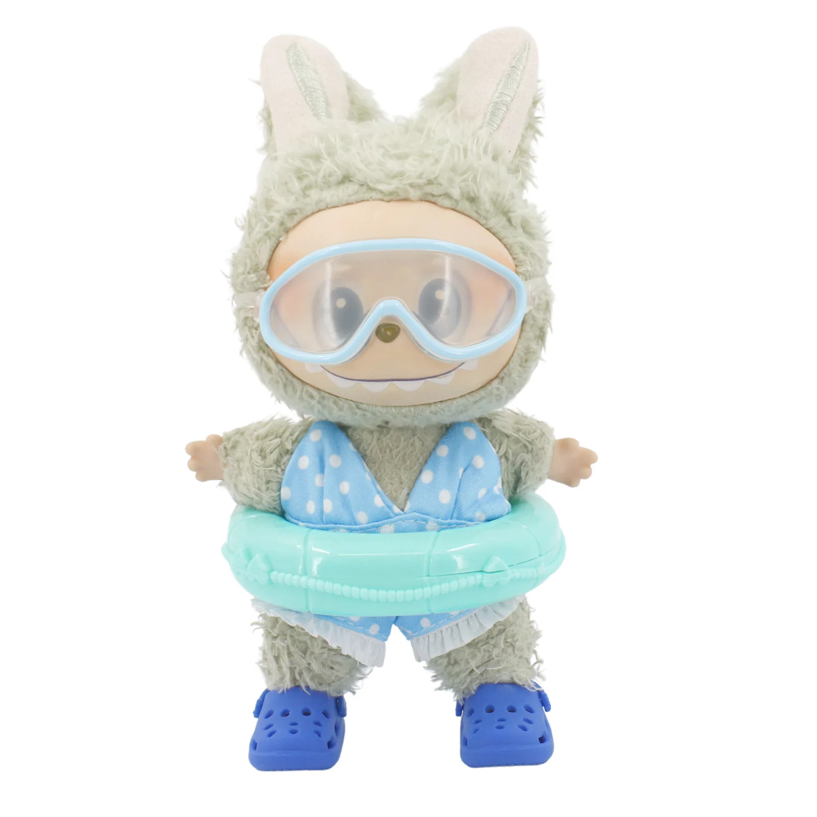 Doll Shoes Bikini Beach Slippers For labubu Clothes 17cm Plush Doll Accessories Girl's Toys Birthday And Christmas Gifts