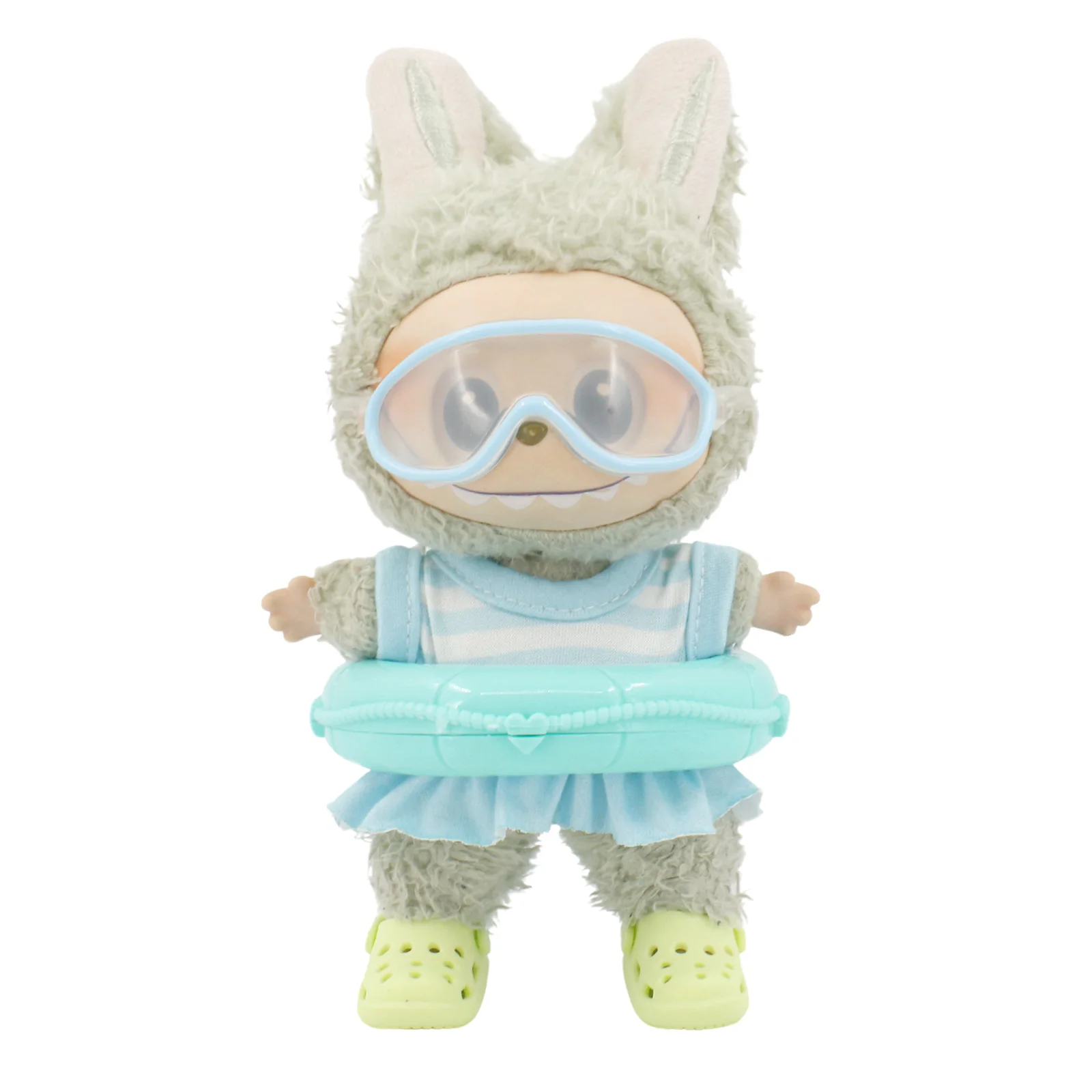 Doll Shoes Bikini Beach Slippers For labubu Clothes 17cm Plush Doll Accessories Girl's Toys Birthday And Christmas Gifts