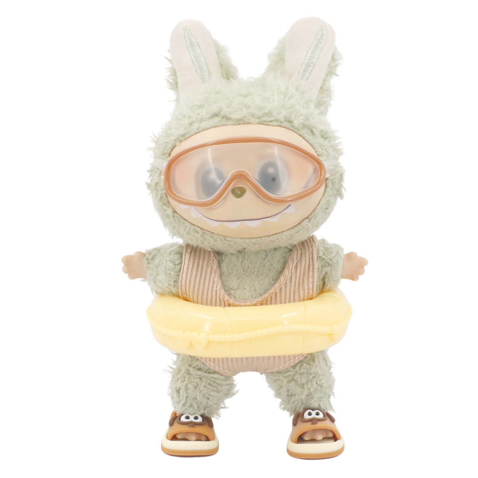 Doll Shoes Bikini Beach Slippers For labubu Clothes 17cm Plush Doll Accessories Girl's Toys Birthday And Christmas Gifts