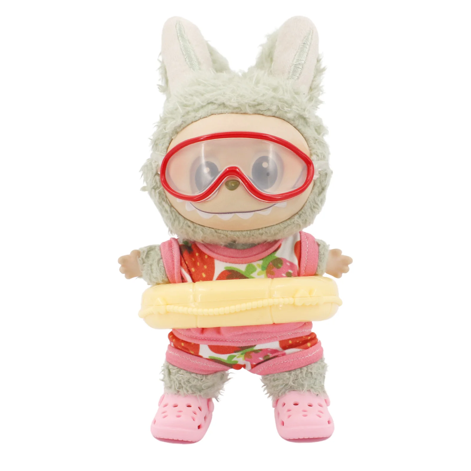 Doll Shoes Bikini Beach Slippers For labubu Clothes 17cm Plush Doll Accessories Girl's Toys Birthday And Christmas Gifts