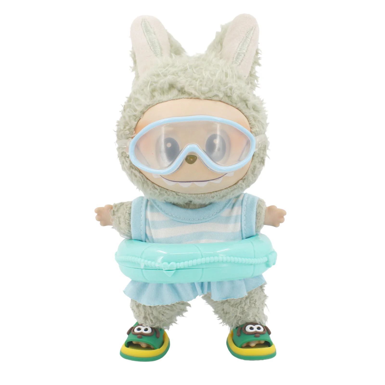 Doll Shoes Bikini Beach Slippers For labubu Clothes 17cm Plush Doll Accessories Girl's Toys Birthday And Christmas Gifts