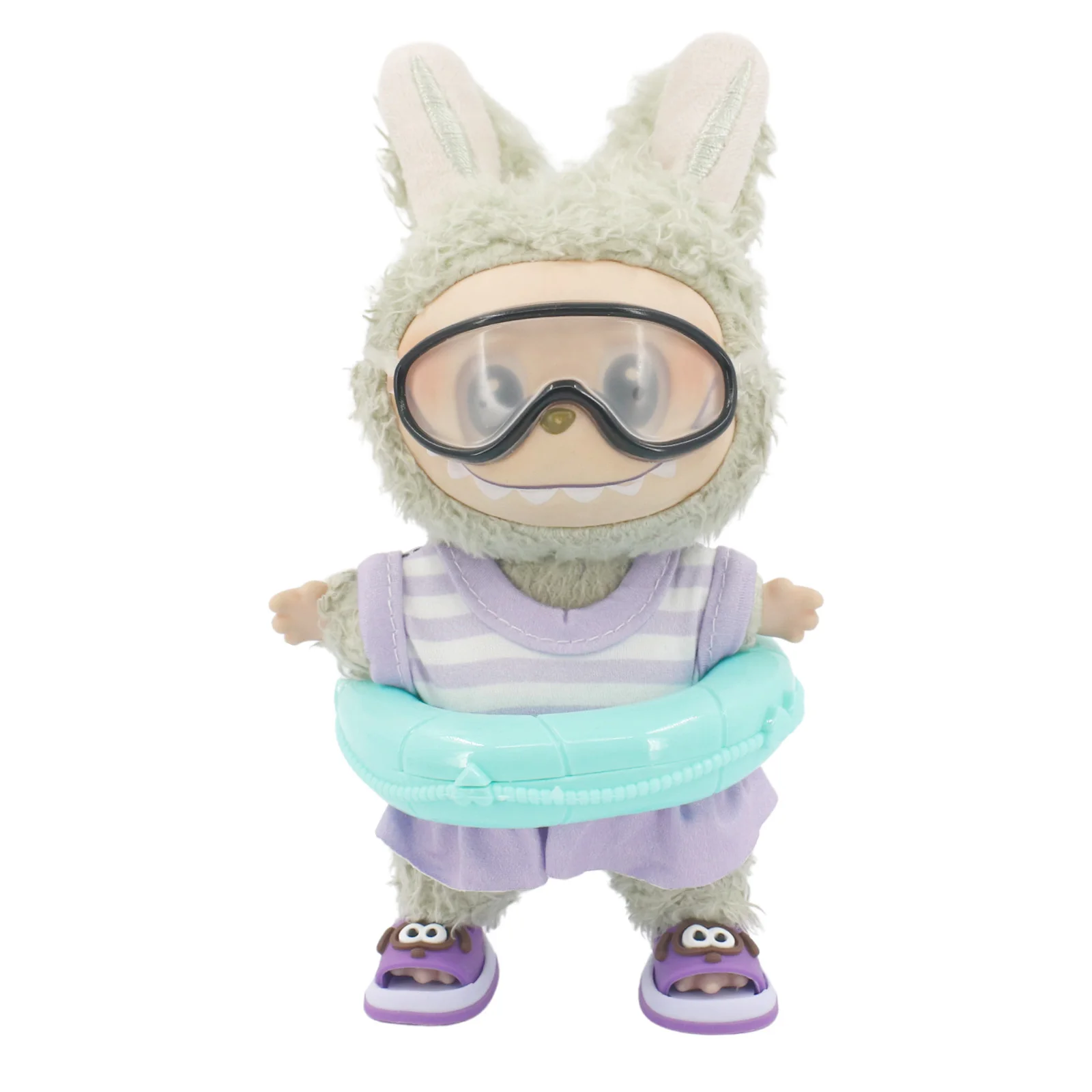 Doll Shoes Bikini Beach Slippers For labubu Clothes 17cm Plush Doll Accessories Girl's Toys Birthday And Christmas Gifts