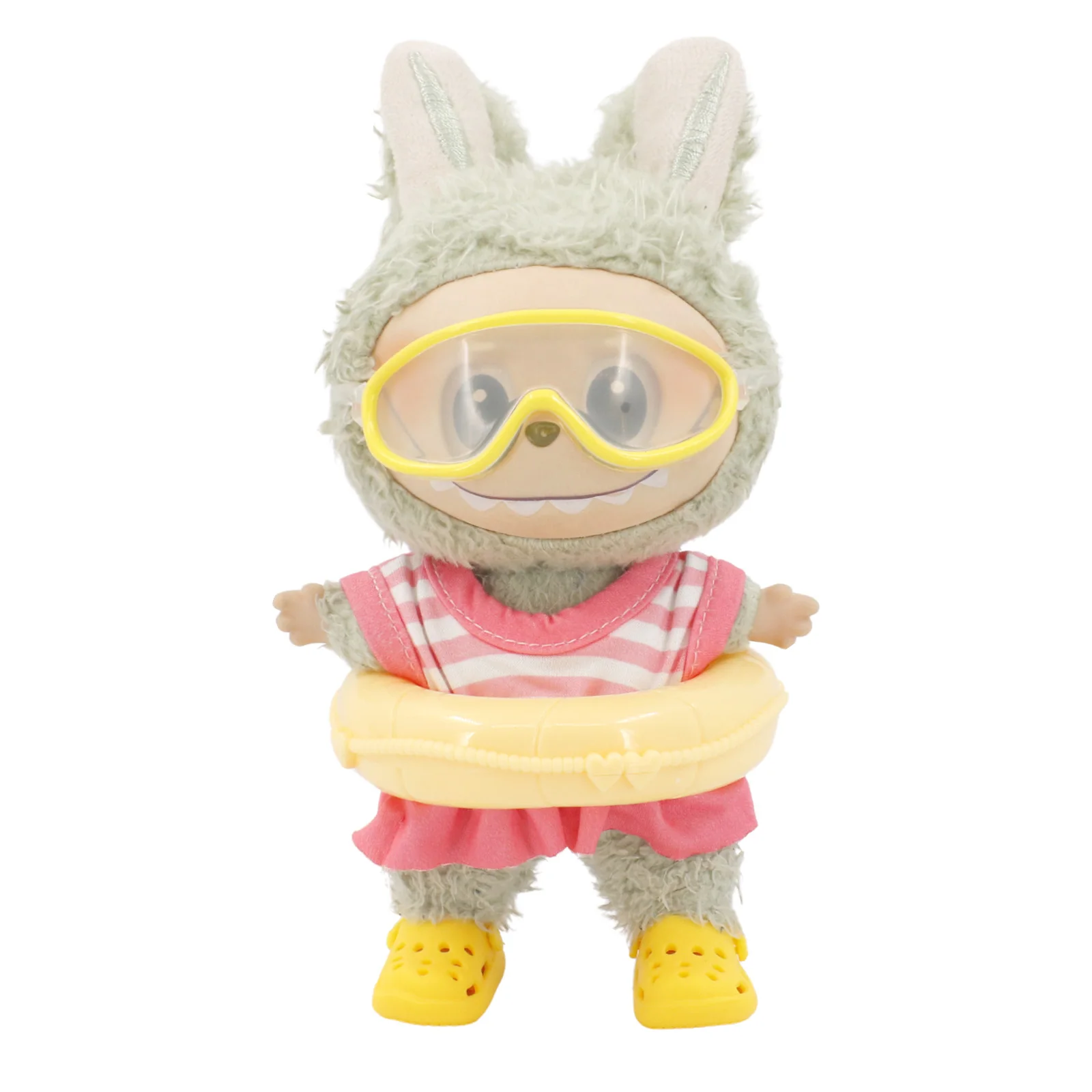 Doll Shoes Bikini Beach Slippers For labubu Clothes 17cm Plush Doll Accessories Girl's Toys Birthday And Christmas Gifts