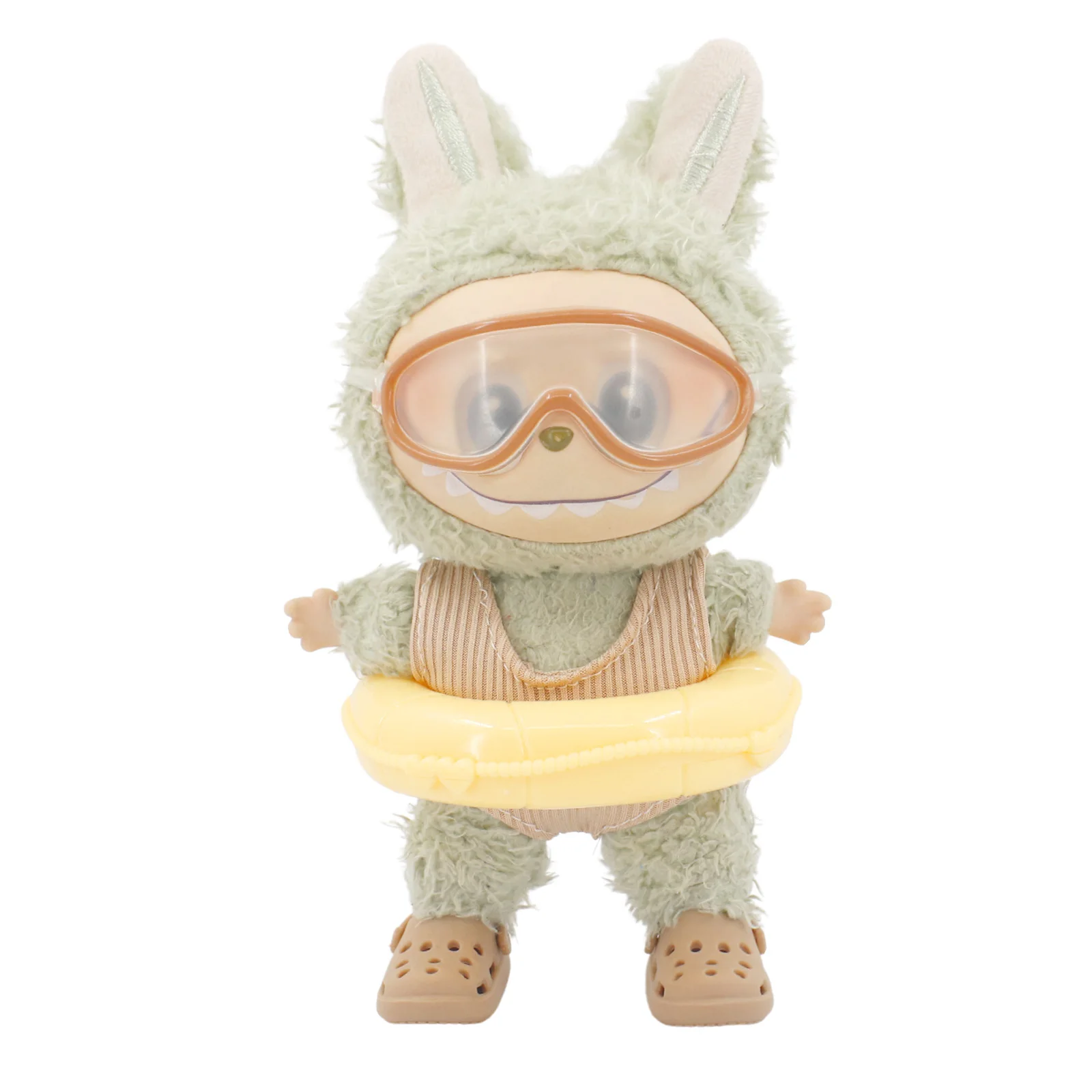Doll Shoes Bikini Beach Slippers For labubu Clothes 17cm Plush Doll Accessories Girl's Toys Birthday And Christmas Gifts