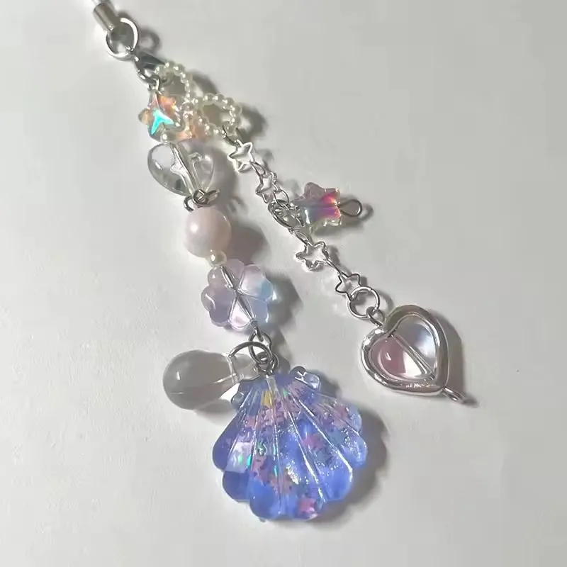 5 Style Shell Beaded Phone Chain Gorgeous Star Lily of the Valley Coquettish Coquette Keychain Pendant Keyring Christmas Gifts