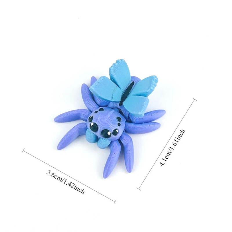 3D Printed Flexible Spider Sculpture Kids Simulation Animal Toy Creative Home Halloween Ornament Desk Cartoon Christmas Gift