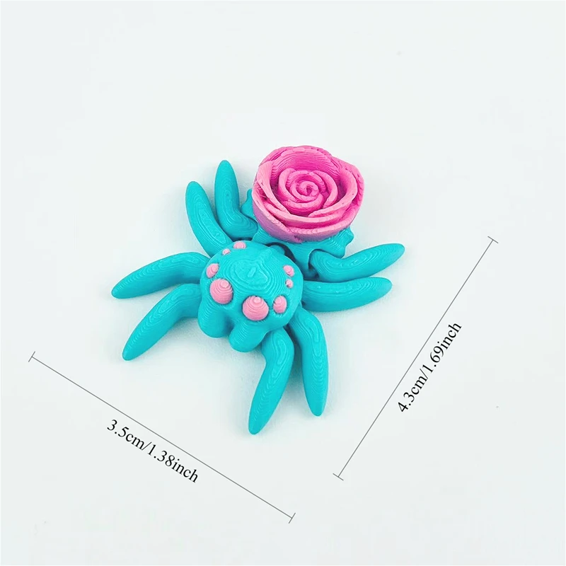 3D Printed Flexible Spider Sculpture Kids Simulation Animal Toy Creative Home Halloween Ornament Desk Cartoon Christmas Gift