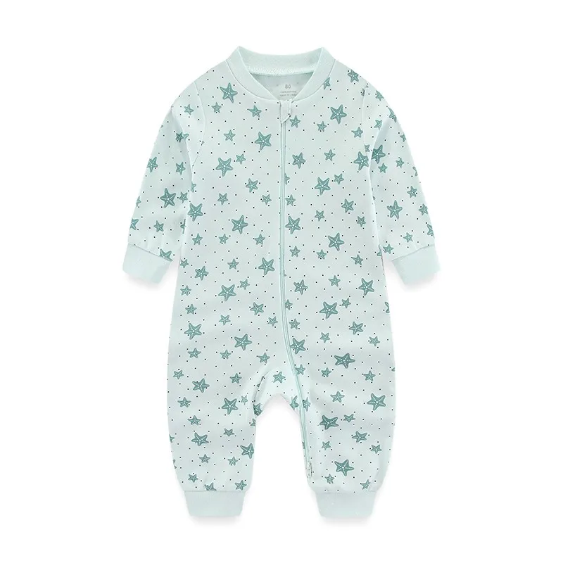 Kiddiezoom 1/2Pcs Fashion Christmas Cartoon 100%Cotton Zipper Baby Boy Girl Rompers Soft Newborn Clothes