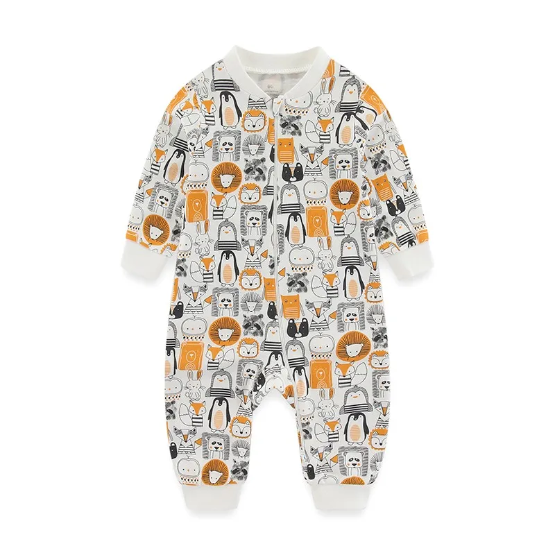 Kiddiezoom 1/2Pcs Fashion Christmas Cartoon 100%Cotton Zipper Baby Boy Girl Rompers Soft Newborn Clothes