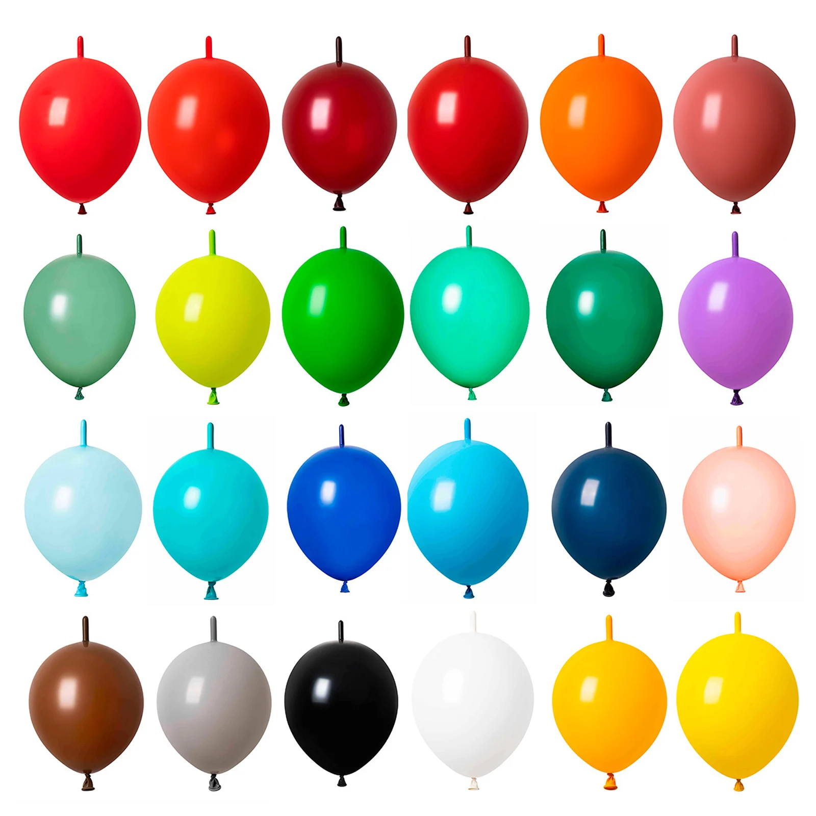 10/20/30Pcs Linking Balloons 6/12inch Pastel Colorful Latex Tail Globos Link Balloons for Birthday Wedding Christmas Party Decor