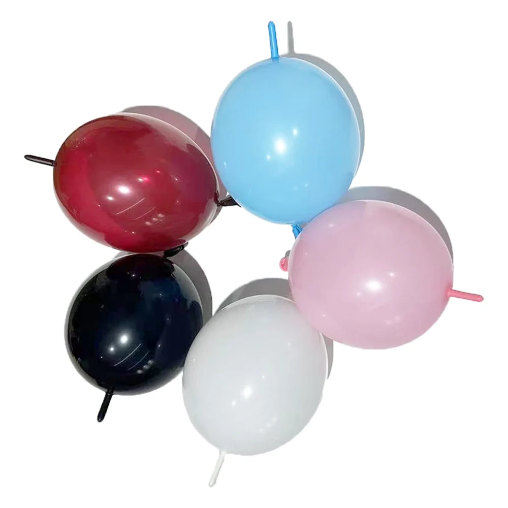 10/20/30Pcs Linking Balloons 6/12inch Pastel Colorful Latex Tail Globos Link Balloons for Birthday Wedding Christmas Party Decor